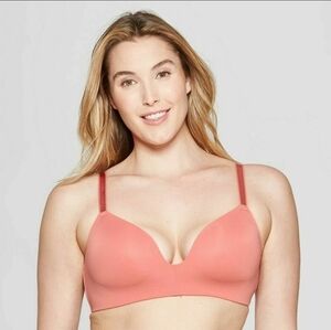 Auden The Bliss Wireless Lightly Lined Women's Rose Pink Bra Size 38D EUC